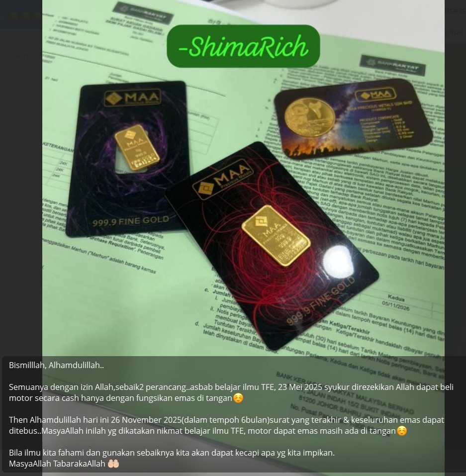 Testimoni Dealer Simpan Emas