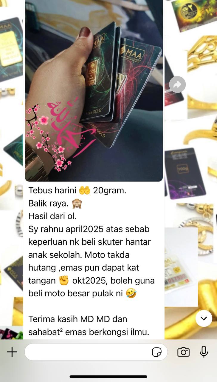 Testimoni Dealer Simpan Emas